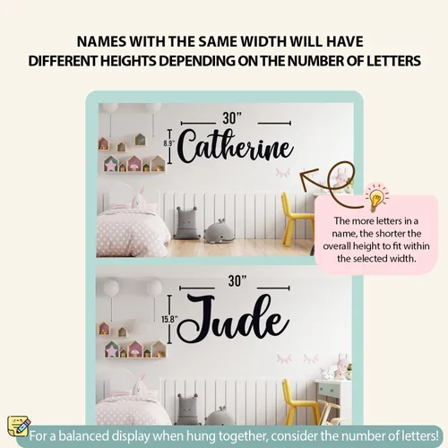 Vista 5 de Letrero de nombre personalizado para cuarto de bebé, letreros de madera personalizados para habitación de niños, letrero de nombre personalizado