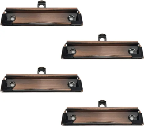 Vista 8 de 4 clips para portapapeles de 4.72 pulgadas de metal con agarre de goma y agujero para colgar para crear portapapeles de perfil bajo, tablero