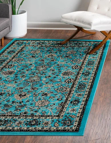 Vista 40 de Unique Loom Sialk Hill Collection - Alfombra de área Washington (6' 1" x 9' Rectángulo Burdeos/Crema)