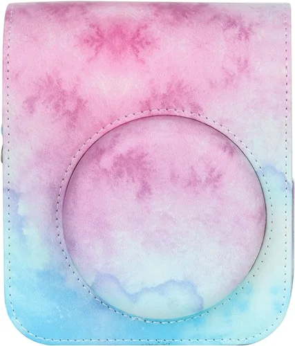 Vista 5 de Funda para cámara instantánea Fujifilm Instax Mini 12, funda de PU con correa extraíble para cámara Fujifilm Instax Mini 12 (azul)