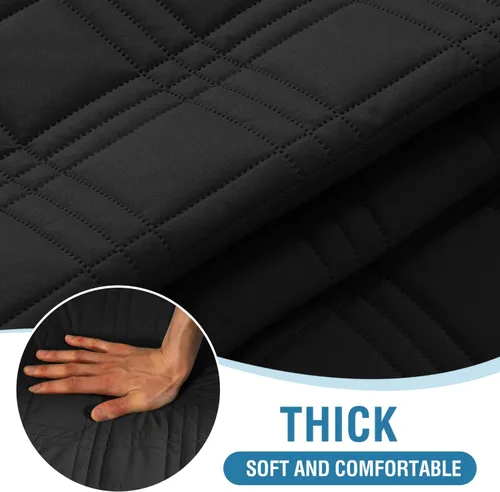 Vista 5 de H.VERSAILTEX Fundas para futón 100% impermeables, funda de sofá reversible, fundas para futón sin brazos, forro protector de muebles con correa