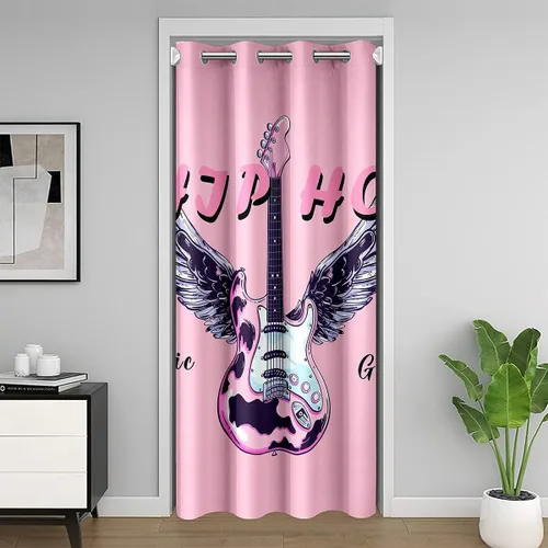 Vista 18 de Castle Fairy Cowboy Boots Door Curtain for Doorways Privacy Bohemia Musical Guitar Doorway Curtain Western Rustic Cowgirl All Season Blackout