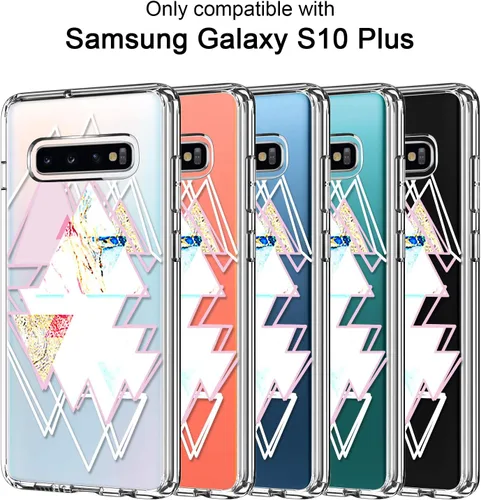 Vista 4 de ICEDIO Funda para Galaxy S10+ Plus, funda de TPU transparente con diseños de moda para niñas y mujeres, funda protectora de ajuste delgado