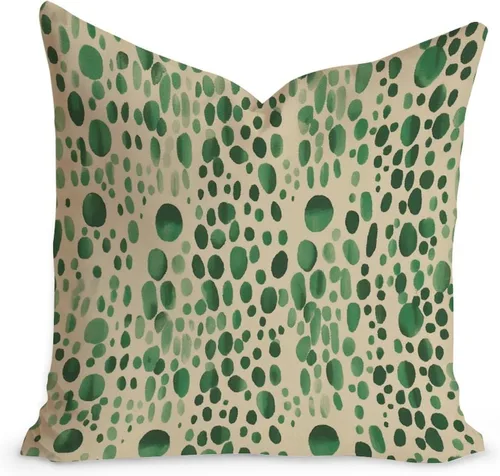 Vista 28 de Funda de cojín decorativa con estampado de guepardo verde peridoto para sofá, funda de almohada verde crema con estampado de leopardo con A-16
