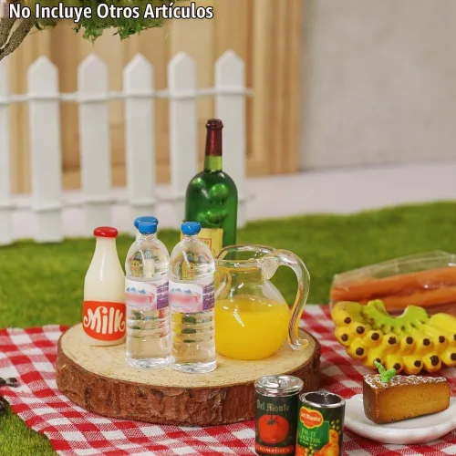 Vista 3 de Odoria Botellas de agua de plástico en miniatura 1/12, 5 piezas, accesorios de decoración de casa de muñecas