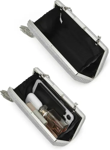 Vista 5 de Elegante bolso de noche para mujer, con cadena con flecos, bolso cruzado para fiesta, boda