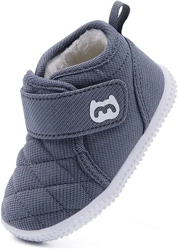 Vista 6 de BMCiTYBM Zapatos de bebé para niño y niña, zapatos de invierno cálidos antideslizantes para primeros pasos de 6 a 24 meses