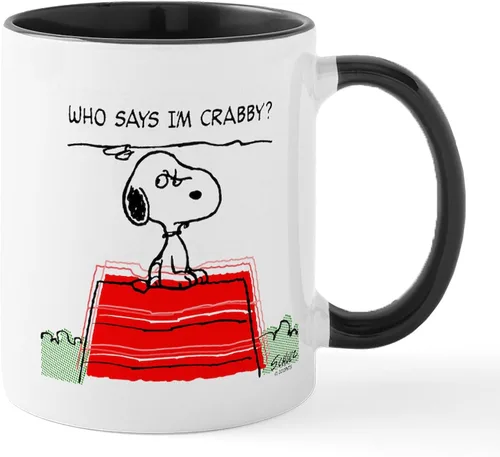 Vista 22 de CafePress Crabby Snoopy - Taza de café de cerámica (11 oz)