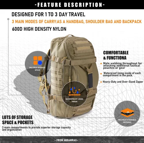 Vista 4 de Bolsa de gimnasio, bolsa de viaje para hombres y mujeres, bolsa de entrenamiento para militares, deportes, durante la noche, baloncesto, táctica
