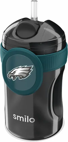 Vista 12 de Smilo Vaso con popote de Arizona Cardinals con licencia oficial de la NFL, para bebés y niños pequeños, con popote de silicona ponderado y capacidad