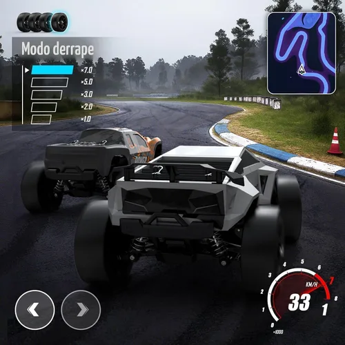 Vista 3 de Kolegend 2-en-1 RC Cyber Monster Truck y coche de derrape para adultos, escala 1/18, 4WD, 40KM/H, todo terreno, coche RC rápido con radio de 2.4Ghz