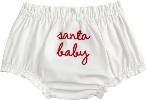 Vista 2 de Mud Pie Baby Mud Pie Baby Christmas Diaper Cover Blanco