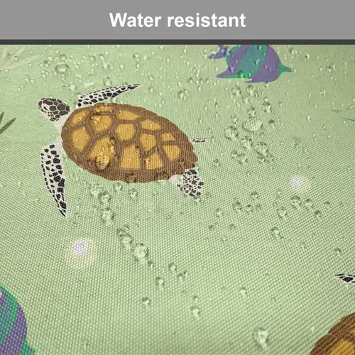 Vista 7 de Lunarable Juego de 2 cojines de asiento para silla subacuática, tortugas marinas que nadan con peces anémonas en las conchas oceánicas, buceo