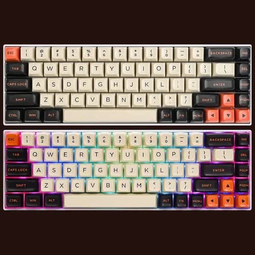 Vista 4 de Owpkeenthy Teclas de carbono retro perfil SA de 150 teclas personalizadas de ABS Doubleshot Juego de teclas con barra espaciadora dividida