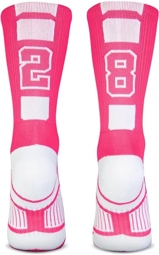 Vista 20 de ChalkTalkSPORTS Calcetines de equipo personalizados - Calcetines con números rosados Elige tu número