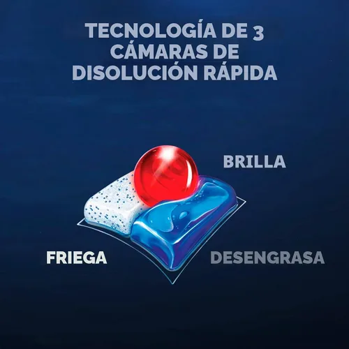 Vista 3 de Finish - Quantum con tecnología Activblu - 50 unidades - Detergente para lavavajillas - Powerball - Máxima limpieza y brillo - Tabletas