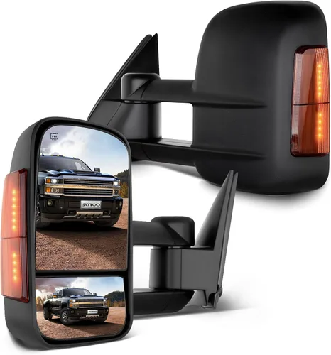 Vista 11 de SCITOO Espejos de remolque compatibles con 1988-1998 para Chevy Silverado para GMC Sierra 1500 2500 3500 Pickup Truck Espejos ajustables manualmente