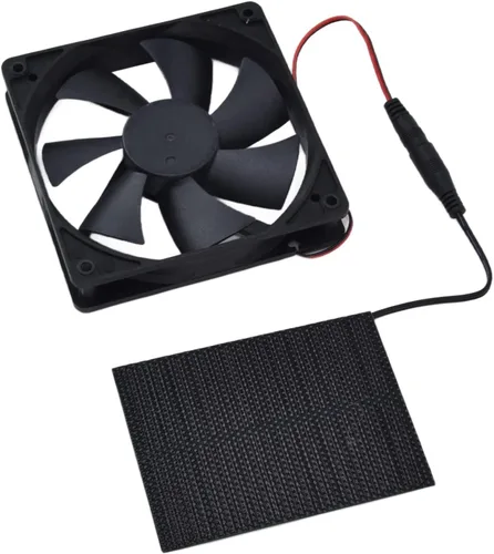 Vista 9 de Yosoo Ventilador solar portátil de 3 W, kit de ventilador de ventilación con panel solar, ventilador de control automático para casa de pollo