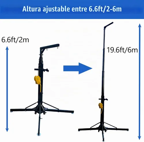 Vista 4 de TECHTONGDA Soporte de manivela de iluminación de 2 piezas, soporte de altavoz resistente, 550 libras de capacidad, sistema de armadura de luz