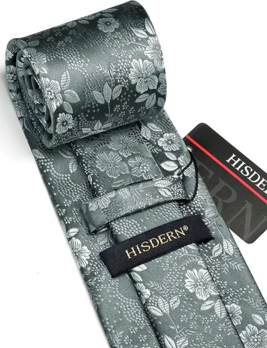 Vista 233 de Corbatas florales tejidas clásicas para hombre, corbata cuadrada de bolsillo, corbatas formales para hombres, boda con pañuelo