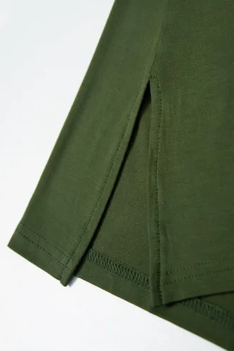 Vista 4 de Camisas de maternidad para mujer, manga corta, dobladillo dividido, ropa de embarazo