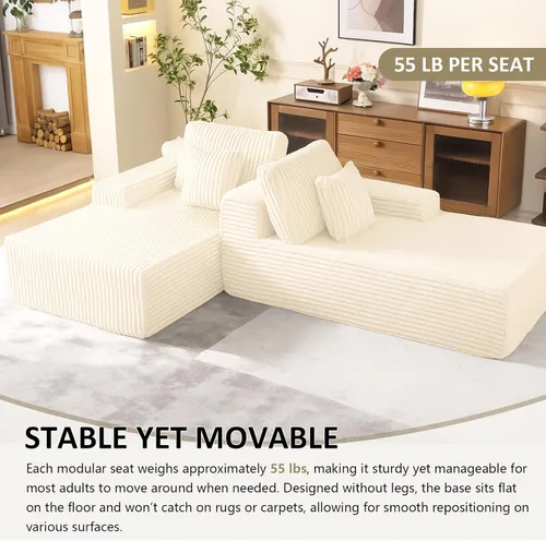 Vista 6 de WHGBJA Sofá cama 3 en 1 para sala de estar/dormitorio, convertible, modular Tumbona sin huesos de 79 pulgadas, sofá biplaza de gran tamaño, sofá