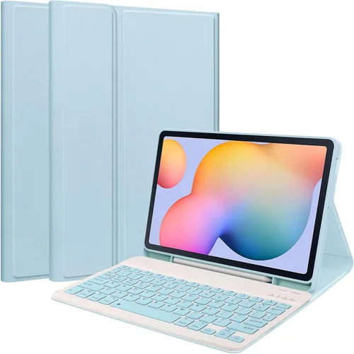 Vista 16 de Funda de teclado para Samsung Galaxy Tab S6 Lite de 10.4 pulgadas 2024/2022/2020, funda protectora Magentic con soporte para S-Pen y teclado Negro