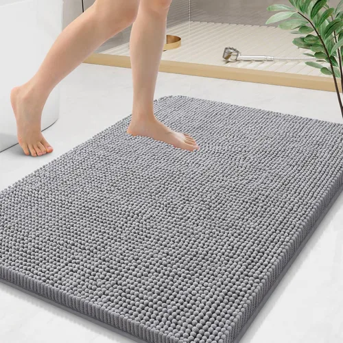 Vista 156 de Arotive Alfombras de baño de felpilla extrasuaves y absorbentes, de 24 x 16 pulgadas, lavables a máquina, parte trasera de goma antideslizante