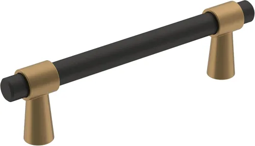 Vista 43 de Amerock BP37385FBG10 Mango de gabinete negro mate/níquel satinado Mango de gabinete de 3 pulgadas (76 mm) de centro a centro Mergence
