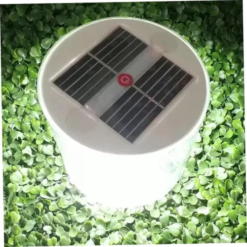 Vista 4 de Linterna solar inflable, 2 faroles solares impermeables con LED blancos, lámpara solar portátil plegable con asa para campamento, senderismo