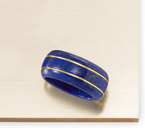 Vista 4 de Ross-Simons Anillo de piedras preciosas en oro amarillo de 14 quilates, Gema, Lapislázuli