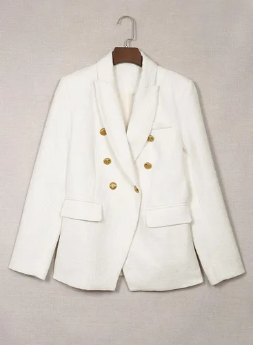 Vista 6 de Happy Sailed - Blazer de tweed para mujer, estilo informal, de manga larga, cruzado, abierto por delante, chaquetas de trabajo