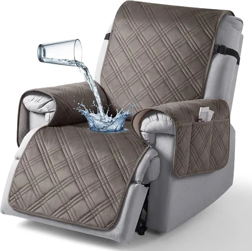 Vista 17 de TAOCOCO Funda para silla reclinable 100% impermeable que se mantiene en su lugar, fundas reclinables para sillas reclinables pequeñas con bolsillo