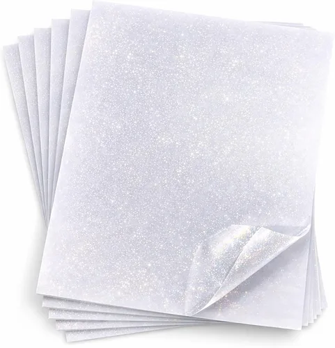Vista 7 de 36 hojas de papel adhesivo holográfico transparente autoadhesivo, hojas laminadas 8.5x11 Inch Transparent Cold Self-Adhesive Laminating Waterproof