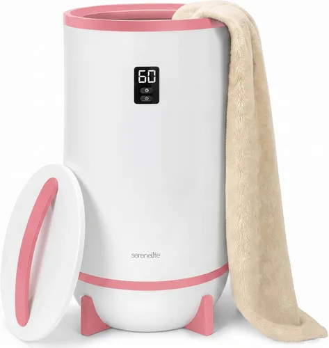 Vista 9 de SereneLife Calentador de toallas y mantas: calentador de toallas portátil de un solo toque para baño, soporte de disco fragante, anillo LED