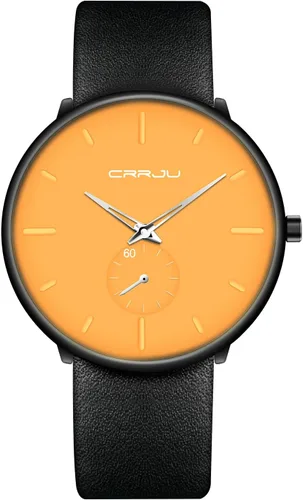 Vista 15 de Mens Watches Ultra-Thin Minimalist Waterproof-Fashion Wrist Watch for Men Unisex Dress with Leather Band