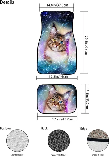 Vista 7 de Xhuibop Alfombrillas de automóvil con diseño de girasol, mariposa, elefante, para mujer, SUV, decoración interior de niña, camión, juego completo, 4