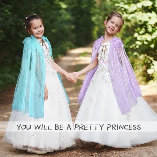 Vista 7 de JaGely 6 piezas de capa de princesa para fiesta de disfraces de niñas