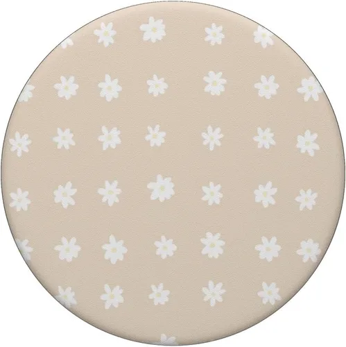 Vista 3 de Boho Neutral Beige Verano Margaritas PopSockets PopGrip intercambiable
