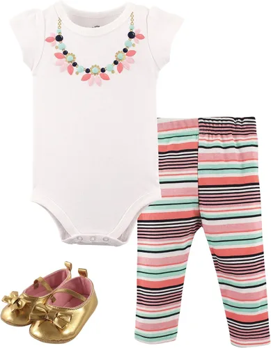 Vista 37 de Little Treasure - Conjunto unisex de mameluco de algodón, pantalón y zapatos para bebé Collar de ancla