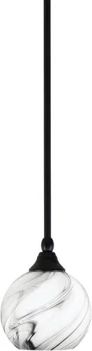 Vista 251 de Toltec Lighting Tallo Colgado Mini colgante, acabado de cobre negro, 3.5" cuadrado humo burbuja vidrio