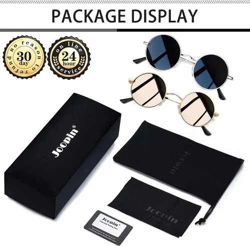 Vista 6 de Gafas de sol Joopin polarizadas, estilo Lennon, redondas, gafas de sol estilo hippy redondas para mujer y hombre