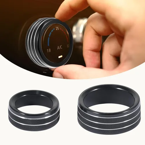 Vista 5 de Unifizz 3 piezas de calcomanías para pomos de aire acondicionado de automóvil, interruptor de radio de CA para Dodge 15-20 Durango Challenger