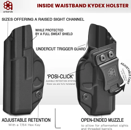 Vista 4 de Amberide IWB Funda Kydex para Ruger LCP II LCP2 LCP MAX LCP .380 Seguridad-9 Max-9 LC9 LC9s LC380 EC9s