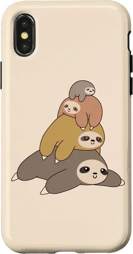Vista 5 de Sloth Stack Cartoon Graphic Design Cute Doodle Phone Case for iPhone 17