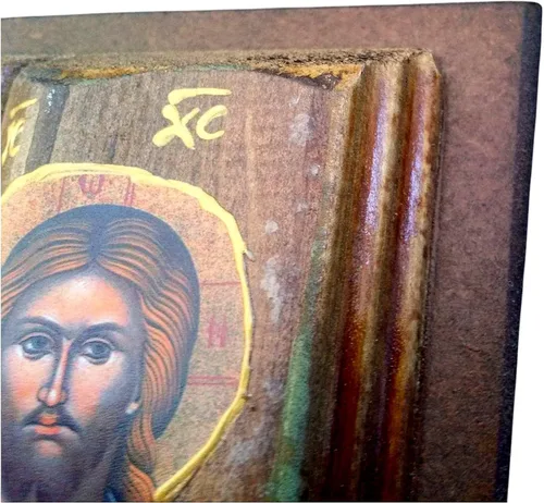 Vista 2 de Icono de madera griego cristiano ortodoxo madera de la madre de Jesús y Jesús /Mp11
