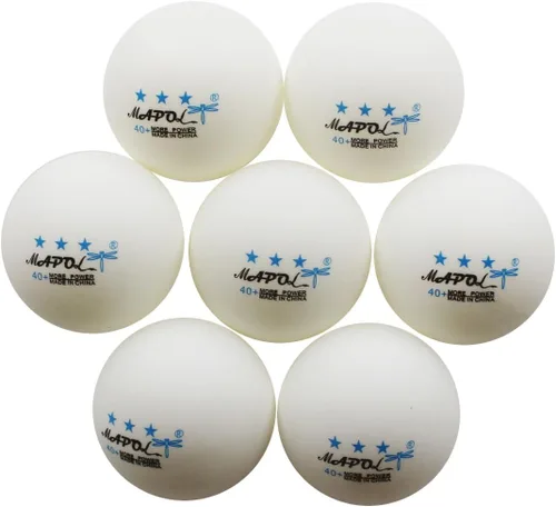 Vista 4 de Mapol - Pelotas de tenis de mesa (50 unidades, 3 estrellas), color blanco, pelotas premium para entrenamiento de ping pong