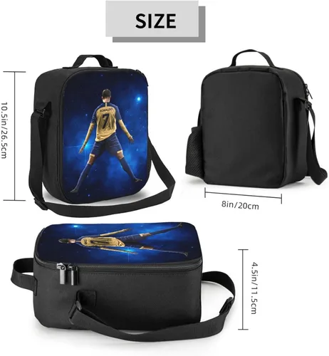 Vista 2 de Bolsa de almuerzo aislada #7 Bolsa de almuerzo impermeable reutilizable bolsas de hielo para bolsas de almuerzo negro 4
