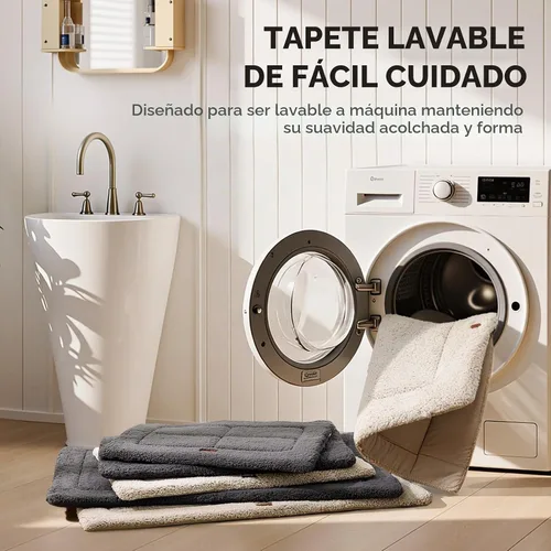 Vista 5 de Joydeco Tapete para Jaula de Perro de Perfil Bajo, Almohadilla de Cama Reversible, Tapete para Perro Lavable con Vellón Ultra Suave, Diseño Compacto