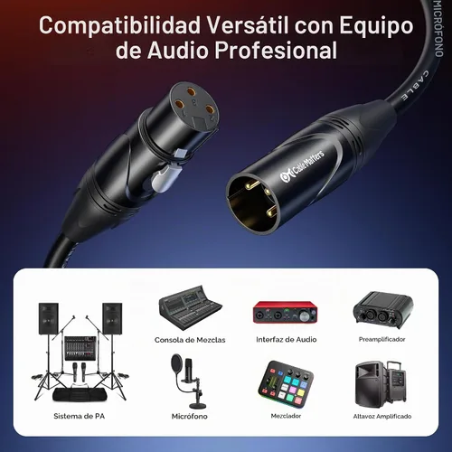 Vista 3 de Cable Matters Paquete de 2 cables XLR a XLR de alta calidad, cable